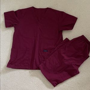 Maroon scrubs set